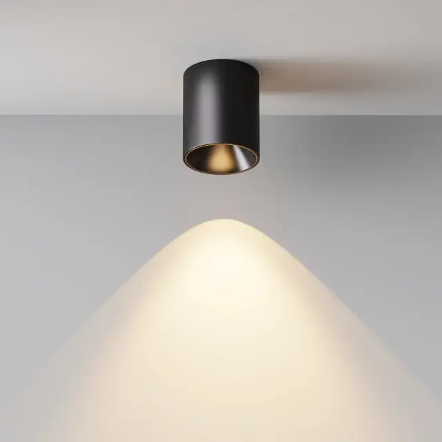 Накладной точечный светильник Maytoni ALFA LED — черный, ракурс 3