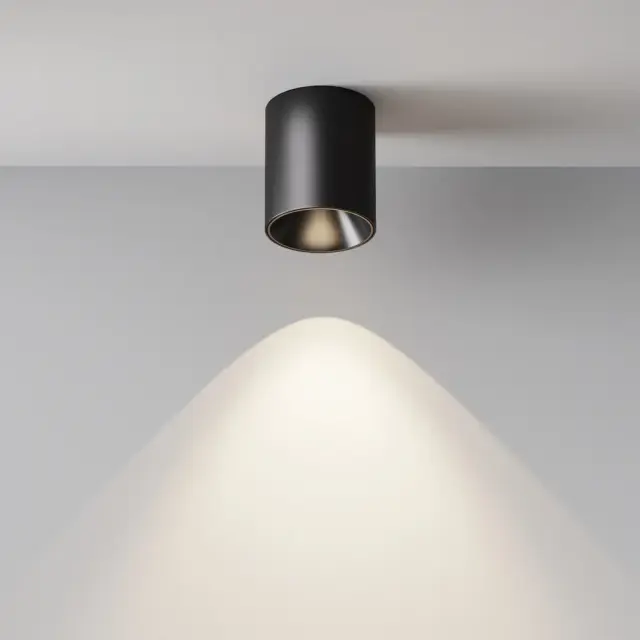 Накладной точечный светильник Maytoni ALFA LED — черный, ракурс 3