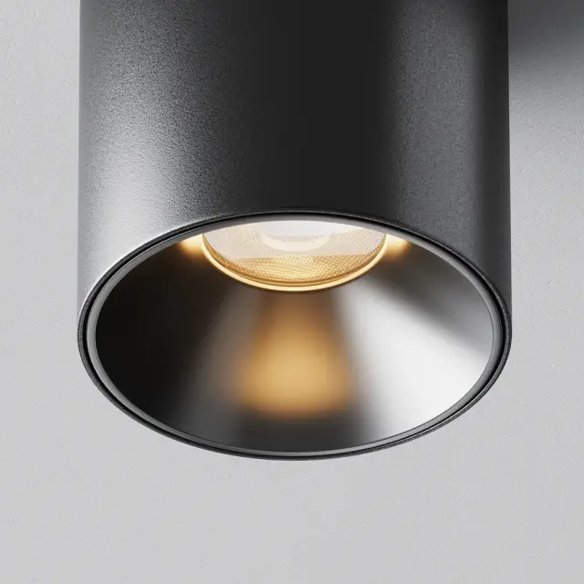 Накладной точечный светильник Maytoni ALFA LED — черный, ракурс 2