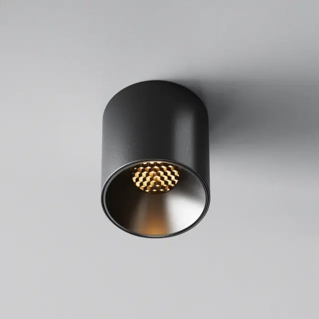 Накладной точечный светильник Maytoni ALFA LED — черный, ракурс 4