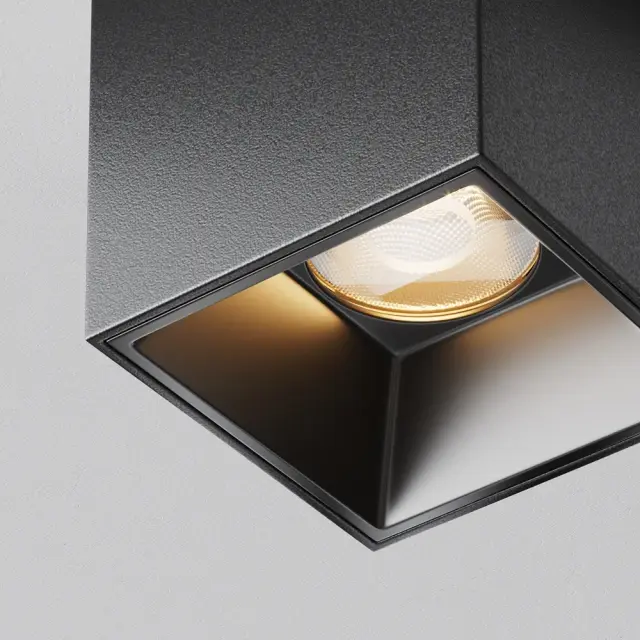 Накладной точечный светильник Maytoni ALFA LED — черный, ракурс 2