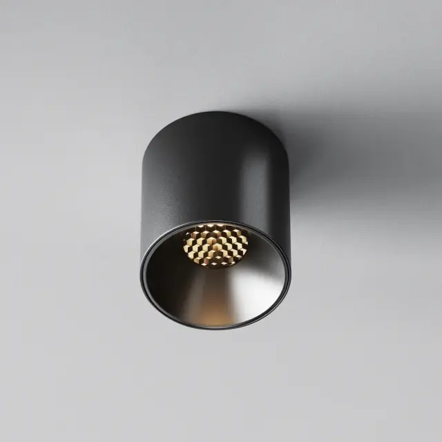 Накладной точечный светильник Maytoni ALFA LED — черный, ракурс 4