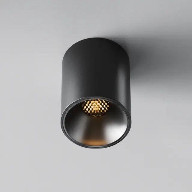Накладной точечный светильник Maytoni ALFA LED — черный, ракурс 4