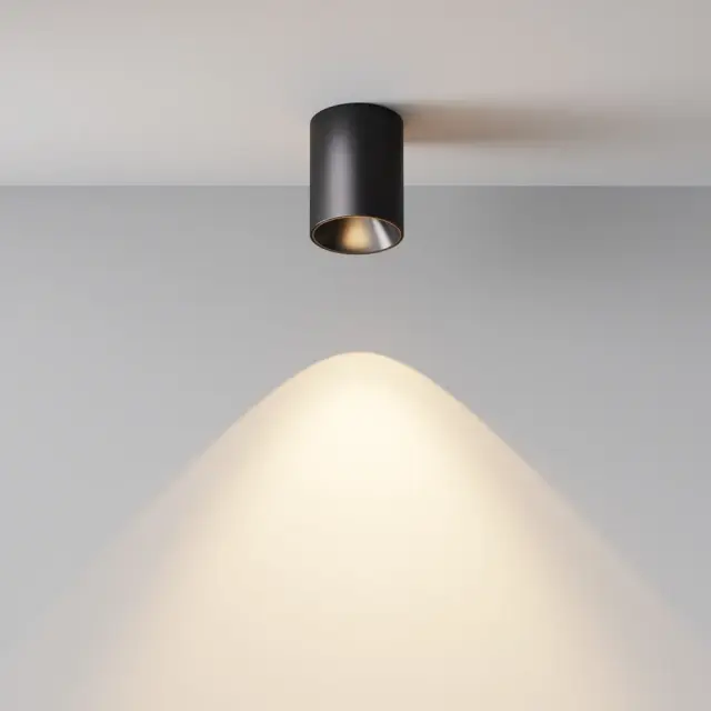 Накладной точечный светильник Maytoni ALFA LED — черный, ракурс 3