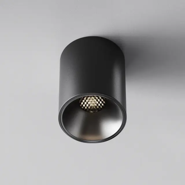 Накладной точечный светильник Maytoni ALFA LED — черный, ракурс 4