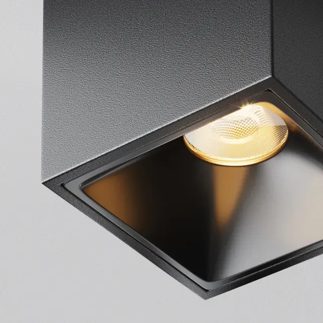 Накладной точечный светильник Maytoni ALFA LED — черный, ракурс 2