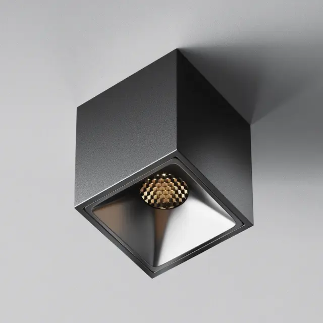 Накладной точечный светильник Maytoni ALFA LED — черный, ракурс 4