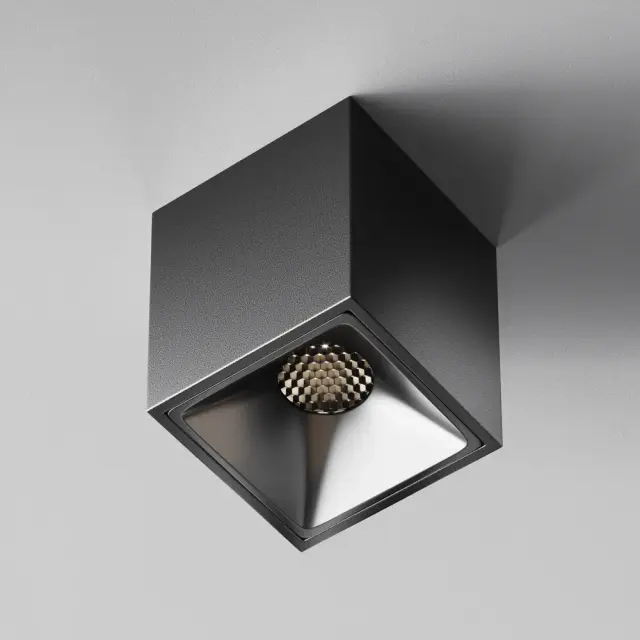 Накладной точечный светильник Maytoni ALFA LED — черный, ракурс 4