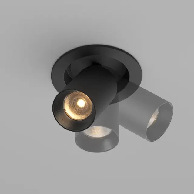 Встраиваемый точечный светильник Maytoni FOCUS LED — черный, ракурс 2