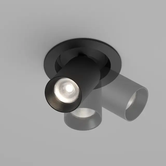 Встраиваемый точечный светильник Maytoni FOCUS LED — черный, ракурс 2