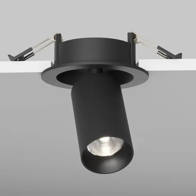 Встраиваемый точечный светильник Maytoni FOCUS LED — черный, ракурс 4