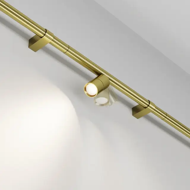 Трековый светильник Maytoni FOCUS LED — модульные, латунь, ракурс 3