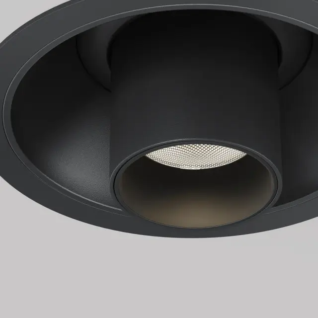 Встраиваемый точечный светильник Maytoni FOCUS T — черный, ракурс 3