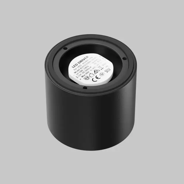 Накладной точечный светильник Maytoni LENS — черный, ракурс 3