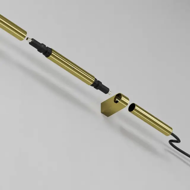 Ввод питания Maytoni ACCESSORIES FOR SYSTEM AXITY — модульные, латунь, ракурс 2