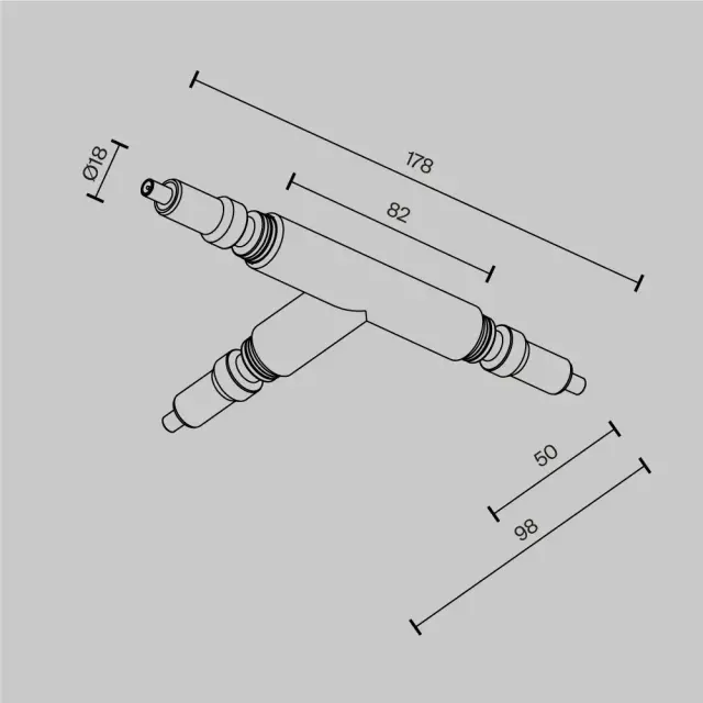 Коннектор Maytoni ACCESSORIES FOR SYSTEM AXITY — модульные, латунь, ракурс 5