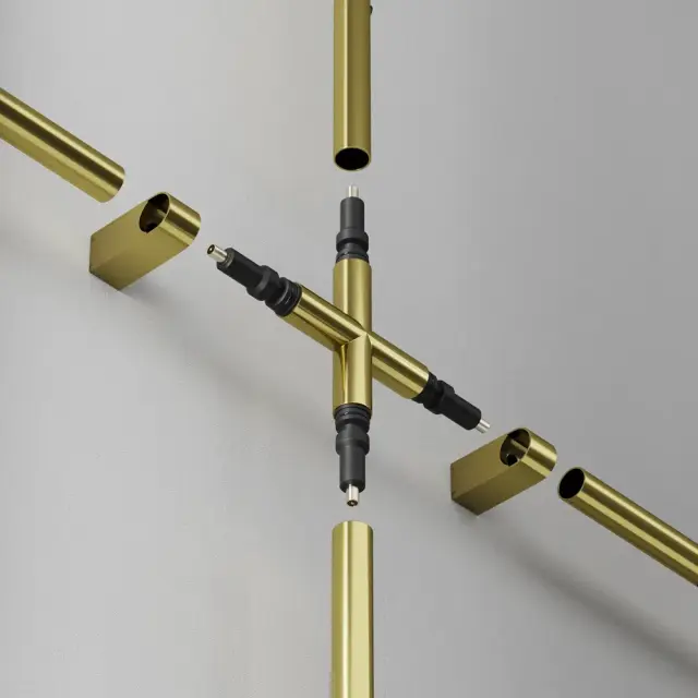 Коннектор Maytoni ACCESSORIES FOR SYSTEM AXITY — модульные, латунь, ракурс 2