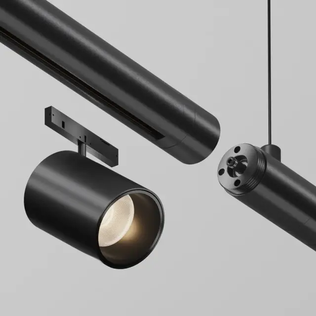 Шинопровод Maytoni ACCESSORIES FOR SYSTEM SHELF — модульные, черный, ракурс 5
