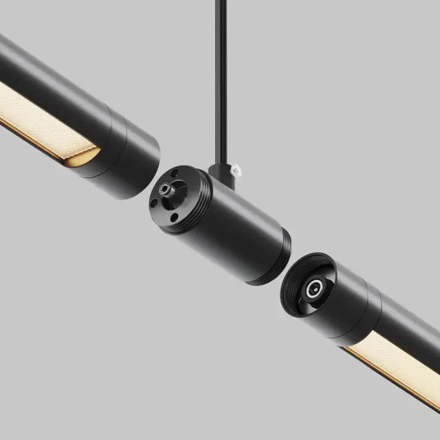 Ввод питания Maytoni ACCESSORIES FOR SYSTEM SHELF — модульные, черный, ракурс 2