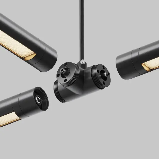 Ввод питания Maytoni ACCESSORIES FOR SYSTEM SHELF — модульные, черный, ракурс 2