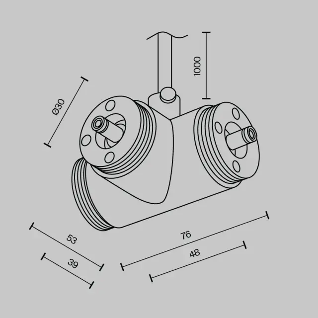 Ввод питания Maytoni ACCESSORIES FOR SYSTEM SHELF — модульные, черный, ракурс 4