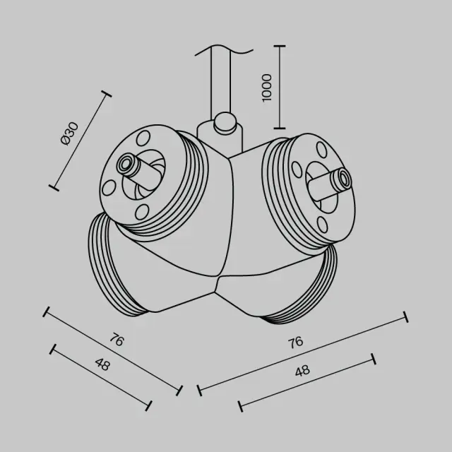 Ввод питания Maytoni ACCESSORIES FOR SYSTEM SHELF — модульные, черный, ракурс 4