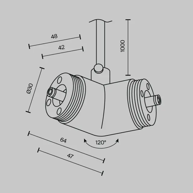 Ввод питания Maytoni ACCESSORIES FOR SYSTEM SHELF — модульные, черный, ракурс 4