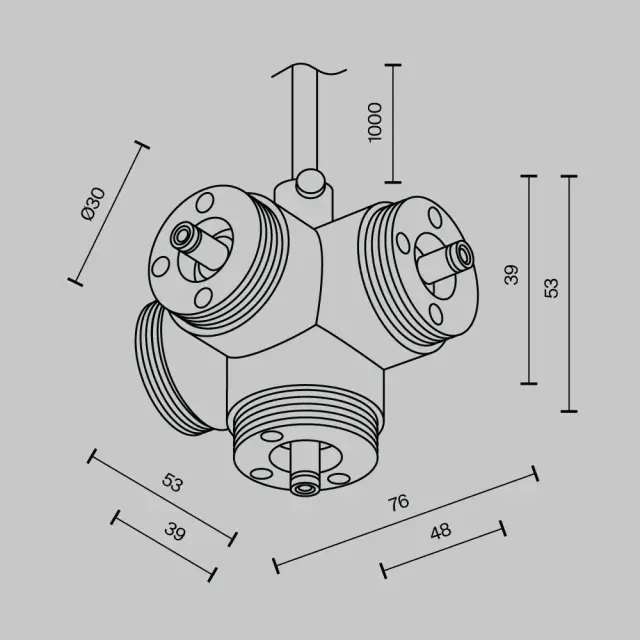 Ввод питания Maytoni ACCESSORIES FOR SYSTEM SHELF — модульные, черный, ракурс 4