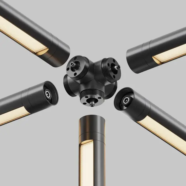 Коннектор Maytoni ACCESSORIES FOR SYSTEM SHELF — модульные, черный, ракурс 2