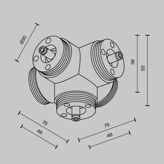 Коннектор Maytoni ACCESSORIES FOR SYSTEM SHELF — модульные, черный, ракурс 4