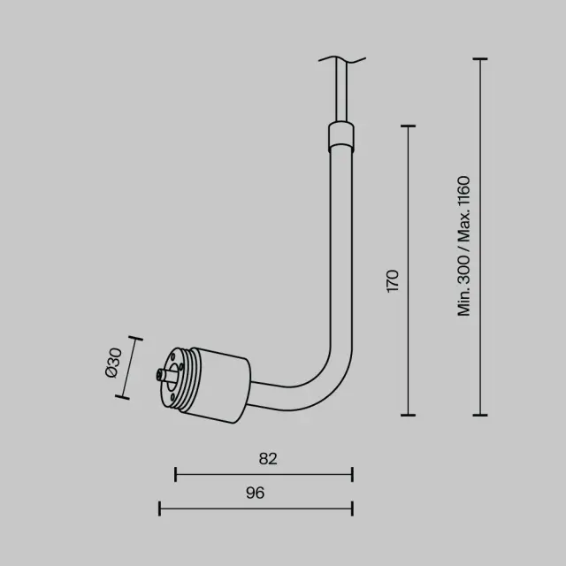 Ввод питания Maytoni ACCESSORIES FOR SYSTEM SHELF — модульные, черный, ракурс 3