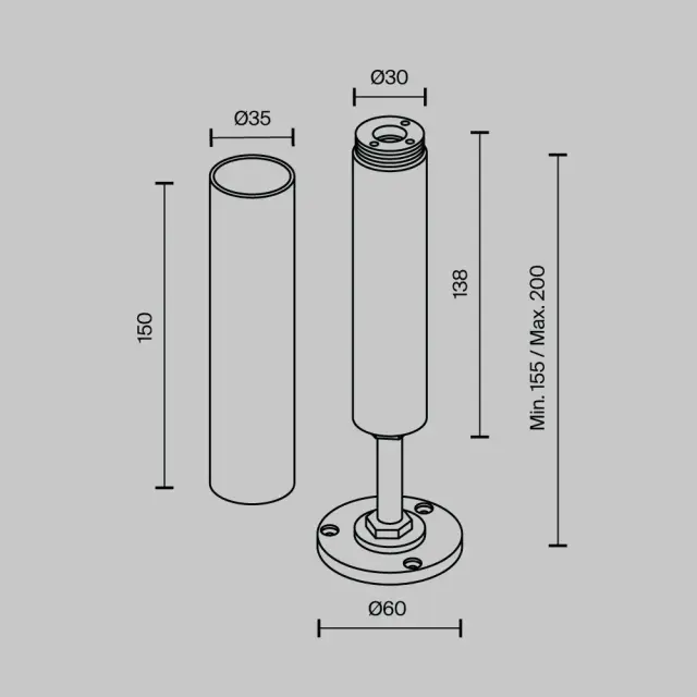 Крепёж Maytoni ACCESSORIES FOR SYSTEM SHELF — модульные, черный, ракурс 4