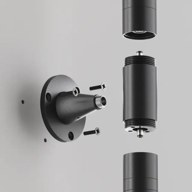 Крепёж Maytoni ACCESSORIES FOR SYSTEM SHELF — модульные, черный, ракурс 2