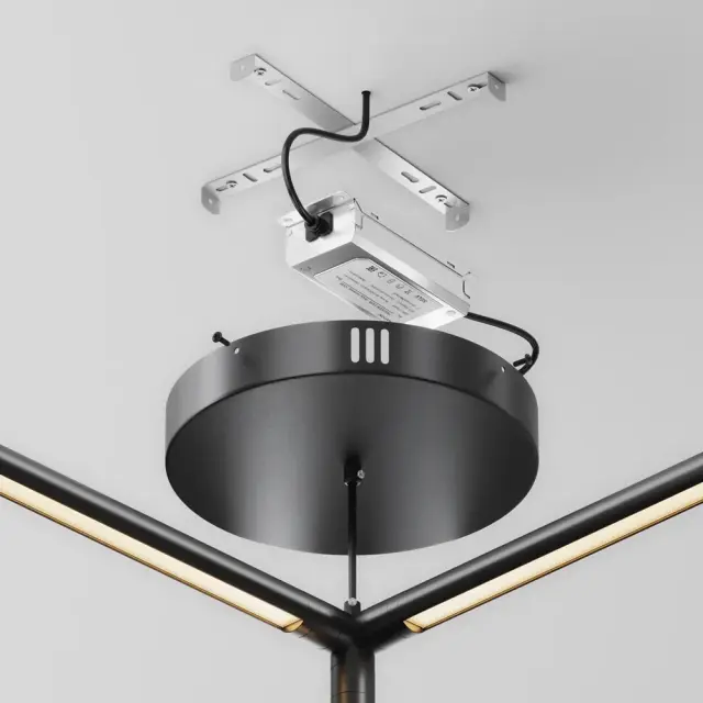 Ввод питания Maytoni ACCESSORIES FOR SYSTEM SHELF — модульные, черный, ракурс 4