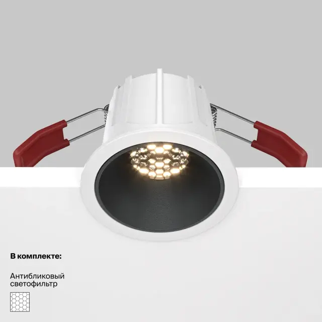 Встраиваемый точечный светильник Maytoni ALFA LED — черный, ракурс 8