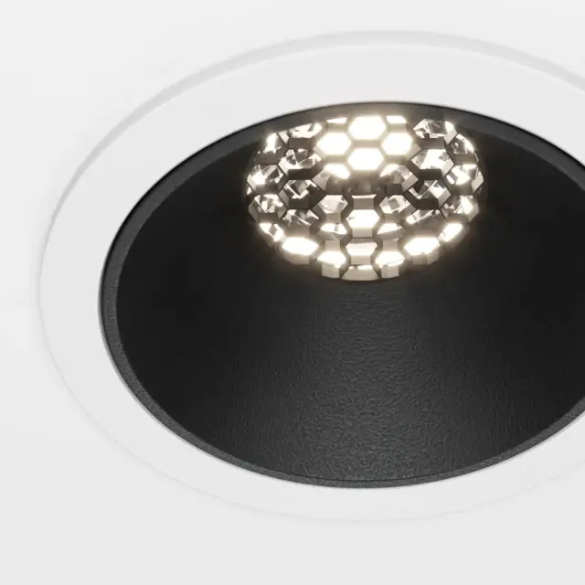 Встраиваемый точечный светильник Maytoni ALFA LED — черный, ракурс 8