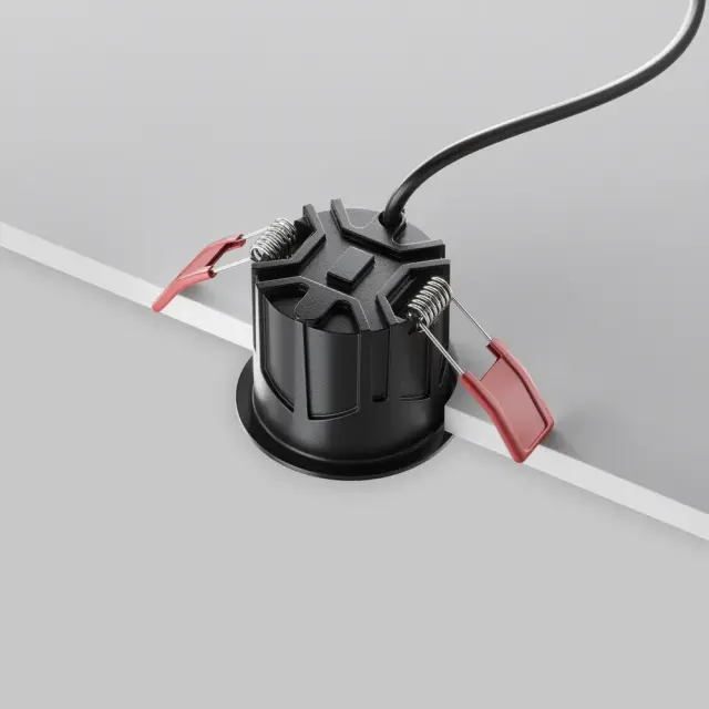 Встраиваемый точечный светильник Maytoni ALFA LED — черный, ракурс 4