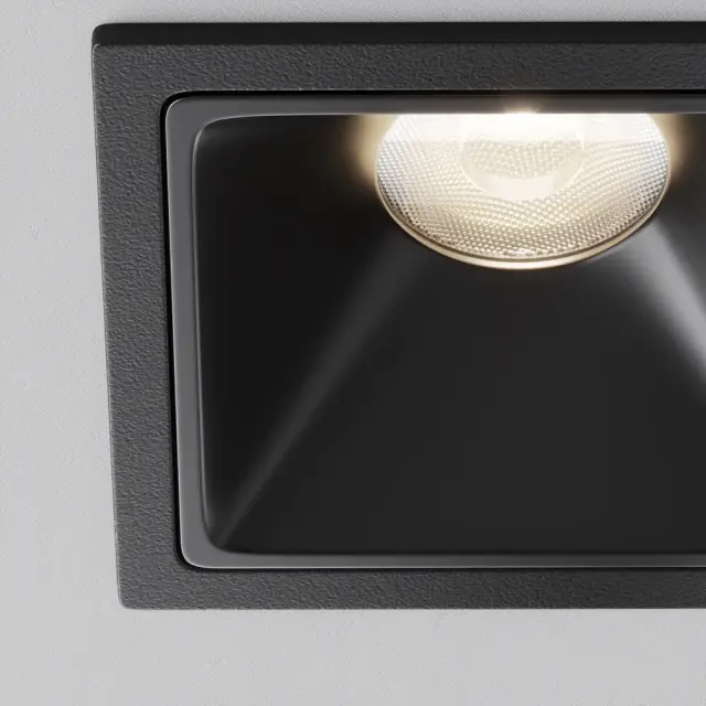 Встраиваемый точечный светильник Maytoni ALFA LED — черный, ракурс 3