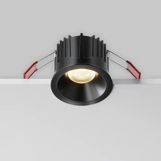 Встраиваемый точечный светильник Maytoni ALFA LED — черный, ракурс 2
