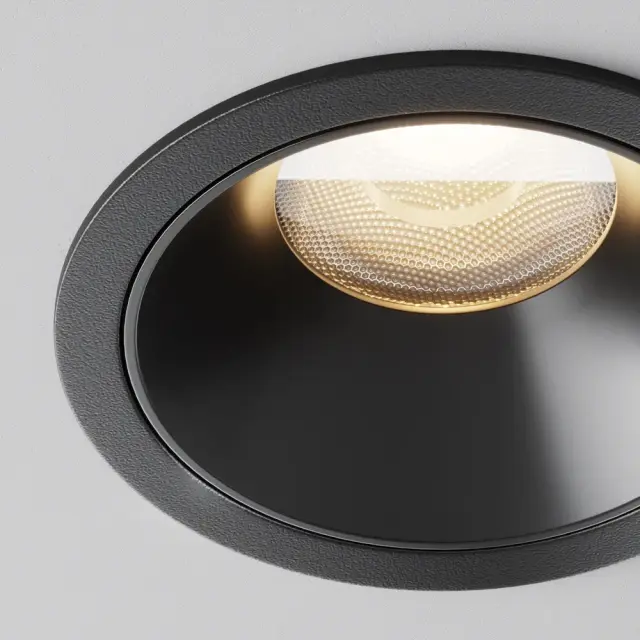 Встраиваемый точечный светильник Maytoni ALFA LED — черный, ракурс 3