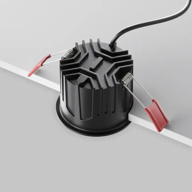 Встраиваемый точечный светильник Maytoni ALFA LED — черный, ракурс 4