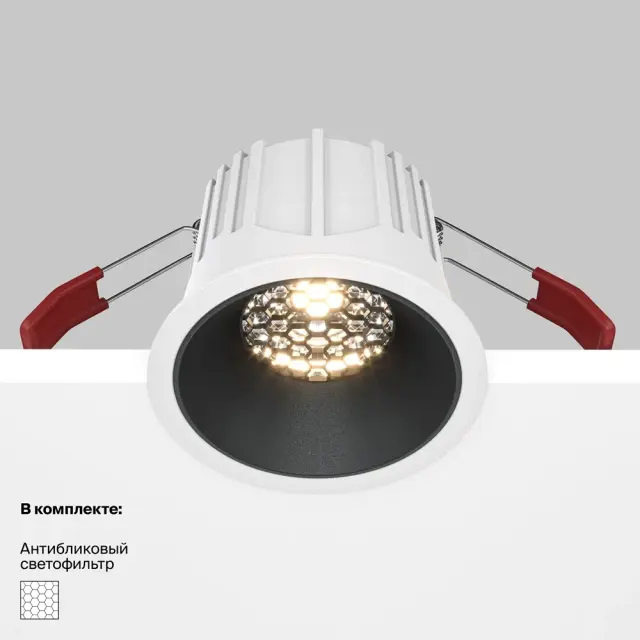 Встраиваемый точечный светильник Maytoni ALFA LED — черный, ракурс 8