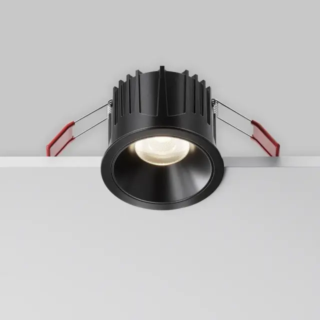 Встраиваемый точечный светильник Maytoni ALFA LED — черный, ракурс 2