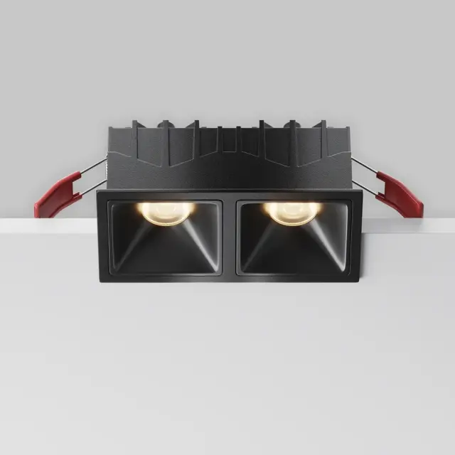 Встраиваемый точечный светильник Maytoni ALFA LED — черный, ракурс 2