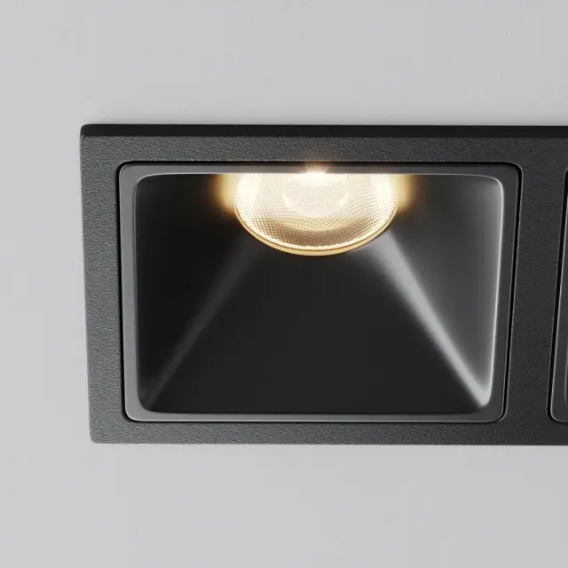 Встраиваемый точечный светильник Maytoni ALFA LED — черный, ракурс 3