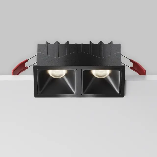Встраиваемый точечный светильник Maytoni ALFA LED — черный, ракурс 2