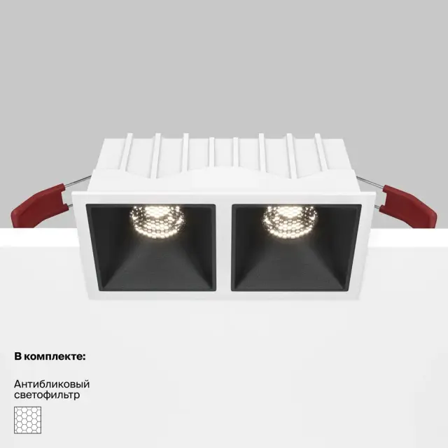 Встраиваемый точечный светильник Maytoni ALFA LED — черный, ракурс 8