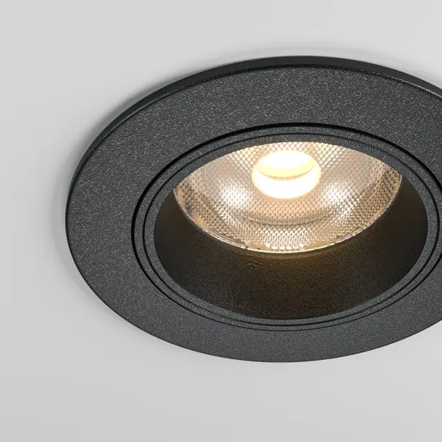 Встраиваемый точечный светильник Maytoni FOCUS LED — черный, ракурс 3