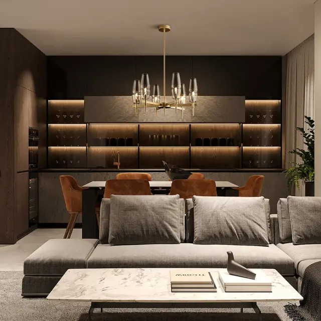 Потолочная люстра Maytoni LITA — янтарный, ракурс 3