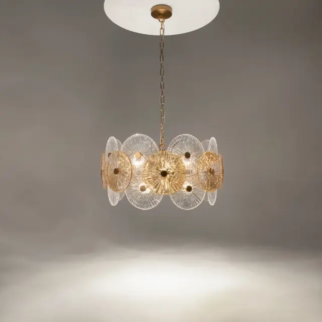 Подвесная люстра Maytoni ASTER — янтарный, прозрачный, ракурс 3